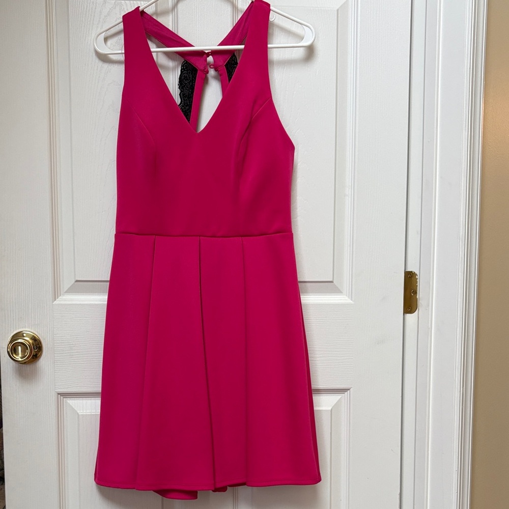 Sequin Hearts Vibrant Pink Backless Dress